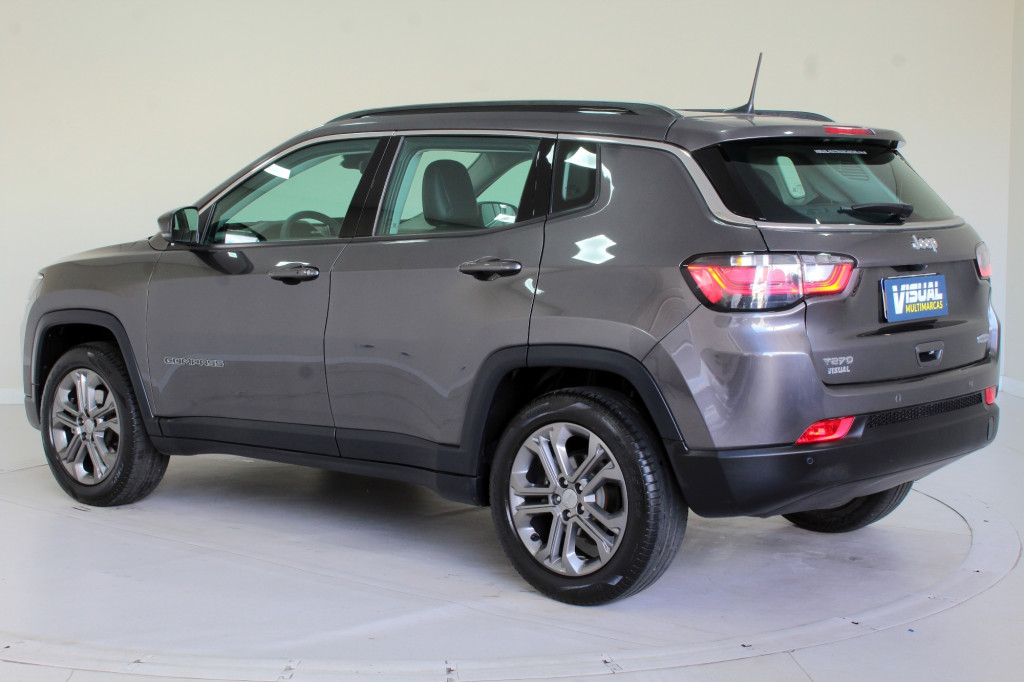 Imagem do veículo JEEP COMPASS LONGITUDE 1.3 TURBO T270 FLEX AUTOMÁTICO 6M - 2022 - CINZA