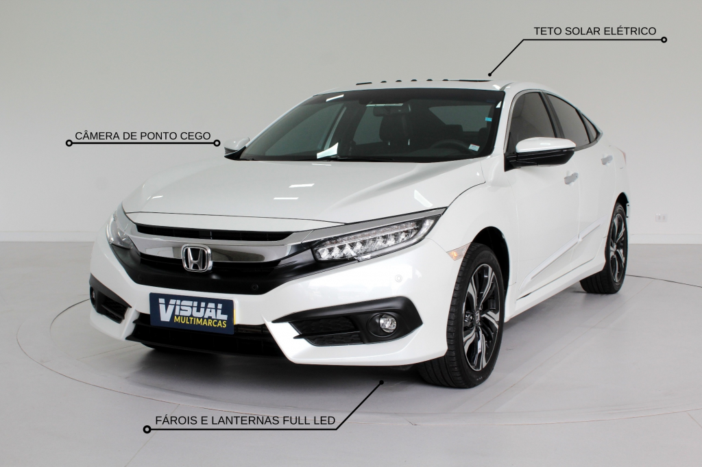 HONDA CIVIC 1.5 TURBO TOURING 4P AUTOMÁTICO CVT 7M - 2018 - BRANCO HONDA CIVIC 1.5 TURBO TOURING 4P AUTOMÁTICO CVT 7M - 2018 - BRANCO