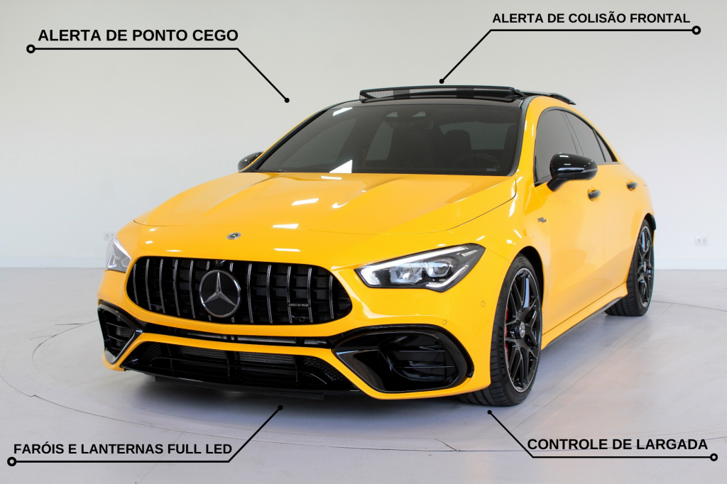 MERCEDES-BENZ CLA 45S AMG 2.0 TURBO AUTOMATIZADO 8M - 2021 - AMARELO MERCEDES-BENZ CLA 45S AMG 2.0 TURBO AUTOMATIZADO 8M - 2021 - AMARELO