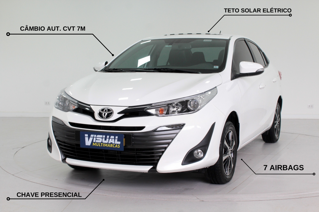 TOYOTA YARIS 1.5 XLS CONNECT FLEX AUTOMÁTICO CVT 7M - 2021 - BRANCO TOYOTA YARIS 1.5 XLS CONNECT FLEX AUTOMÁTICO CVT 7M - 2021 - BRANCO
