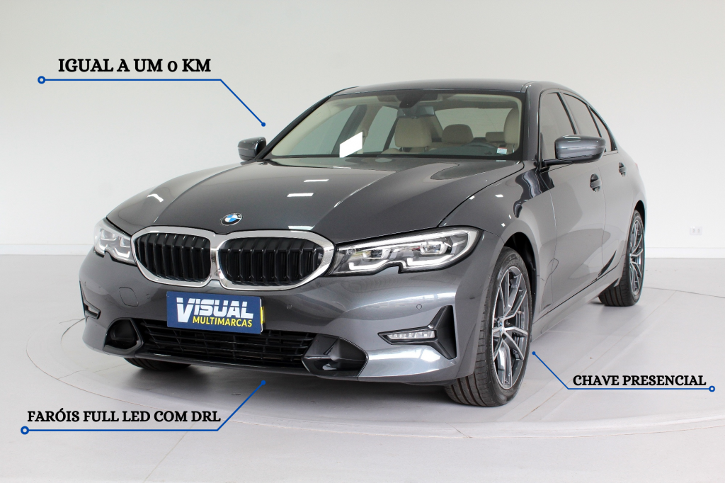 BMW 320i 2.0 TURBO SPORT AUTOMÁTICO 8M - 2020 - CINZA BMW 320i 2.0 TURBO SPORT AUTOMÁTICO 8M - 2020 - CINZA