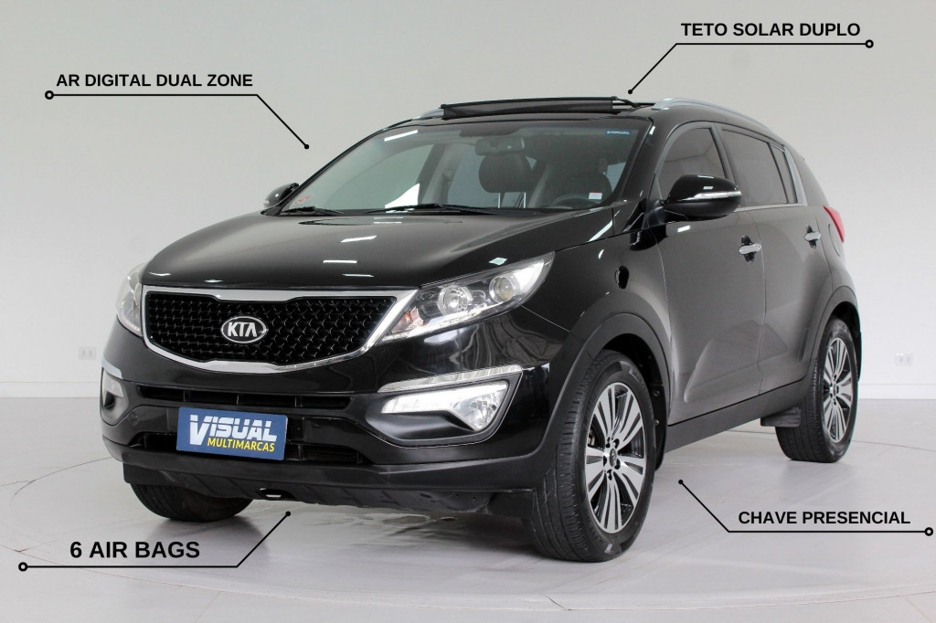 KIA SPORTAGE 2.0 EX FLEX AUTOMÁTICO 6M - 2015 - PRETO KIA SPORTAGE 2.0 EX FLEX AUTOMÁTICO 6M - 2015 - PRETO