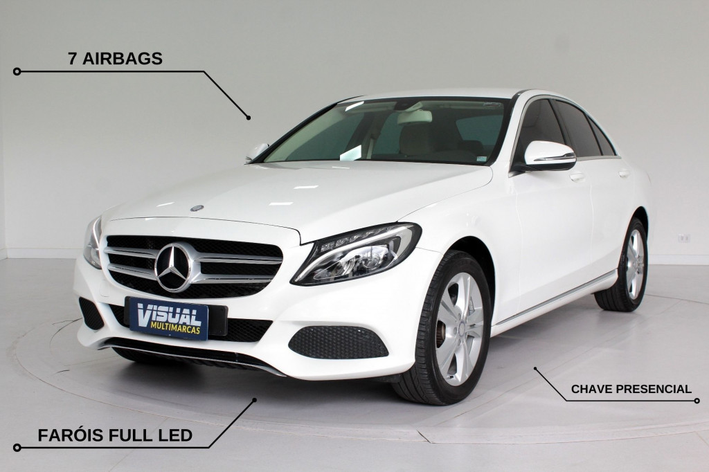 MERCEDES-BENZ C 180 1.6 TURBO EXCLUSIVE FLEX AUTOMÁTICO 7M - 2017 - BRANCO MERCEDES-BENZ C 180 1.6 TURBO EXCLUSIVE FLEX AUTOMÁTICO 7M - 2017 - BRANCO
