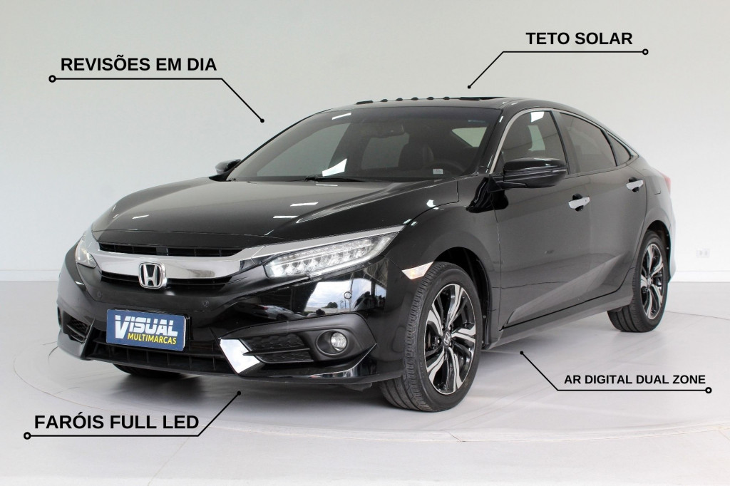 HONDA CIVIC 1.5 TURBO TOURING AUTOMÁTICO CVT 7M - 2017 - PRETO HONDA CIVIC 1.5 TURBO TOURING AUTOMÁTICO CVT 7M - 2017 - PRETO