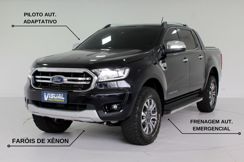 FORD RANGER 3.2 LIMITED 4X4 CD TURBO DIESEL AUTOMÁTICO 6M - 2020 - PRETO FORD RANGER 3.2 LIMITED 4X4 CD TURBO DIESEL AUTOMÁTICO 6M - 2020 - PRETO