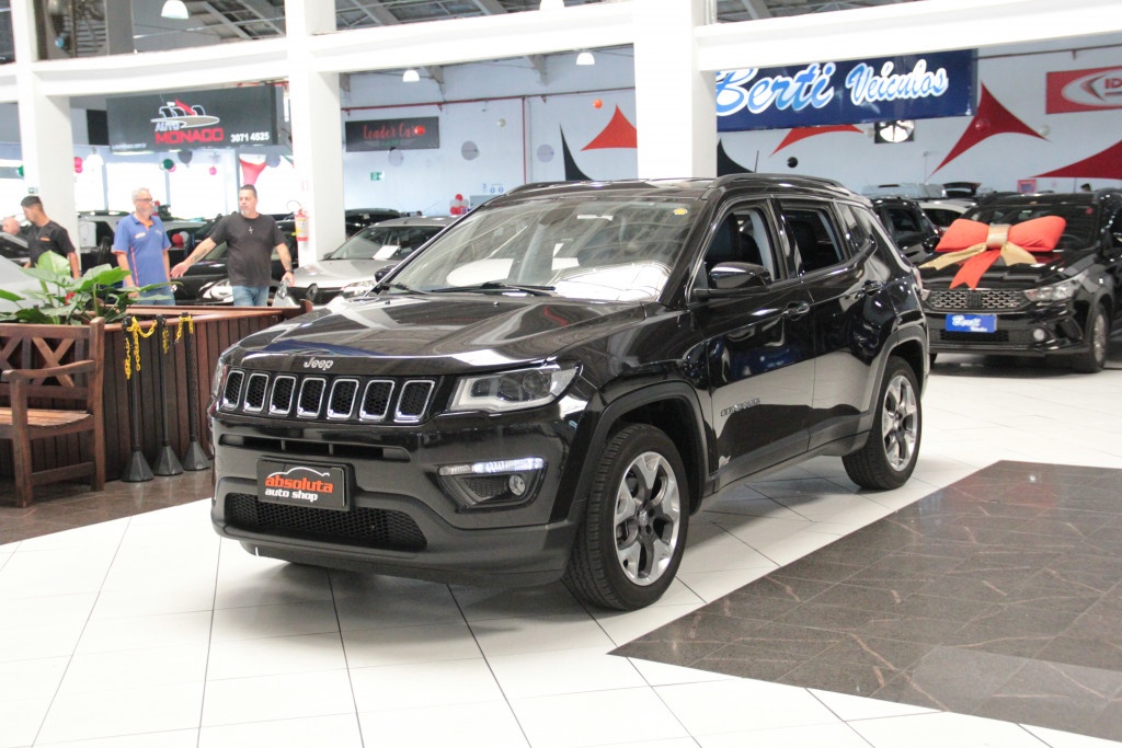 JEEP COMPASS LONGITUDE 2.0 FLEX AUTOMÁTICO - 2018 - PRETA