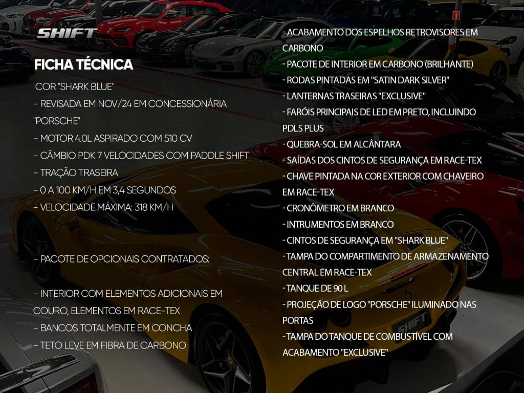 Imagem do veículo PORSCHE 911 GT3 4.0 500CV/510CV (991) 2022