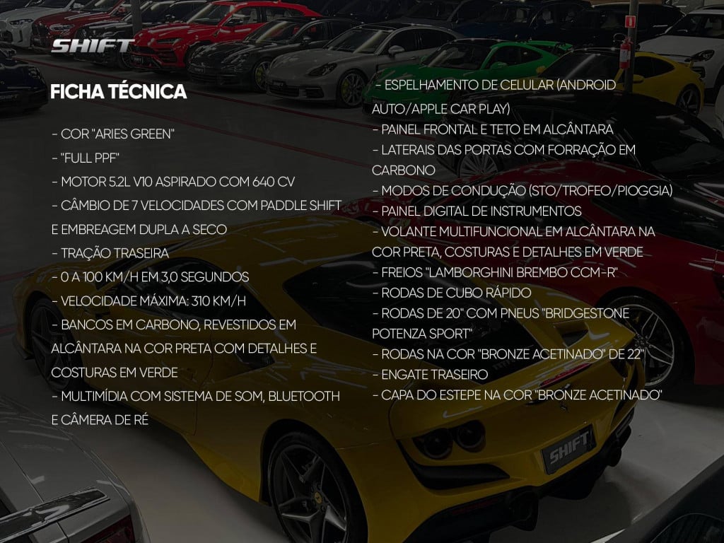 Imagem do veículo LAMBORGHINI HURACAN LP 640-2 STO 2022