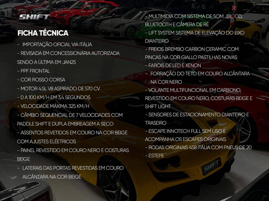 Imagem do veículo FERRARI 458 ITALIA 4.5 V8 32V GASOLINA 2P AUT 2013