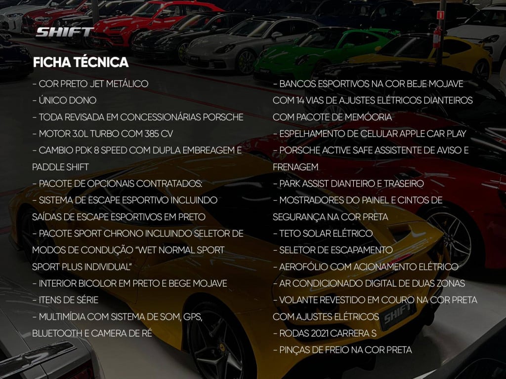 Imagem do veículo PORSCHE 911 CARRERA COUPE 3.0 (991/992) 2020