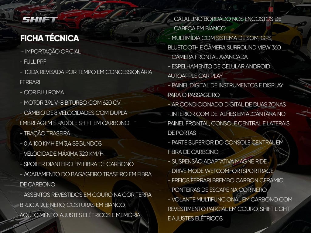 Imagem do veículo FERRARI ROMA 3.9 V8 620CV 2022