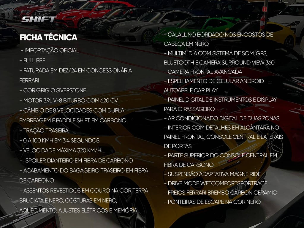 Imagem do veículo FERRARI ROMA 3.9 V8 620CV 2024
