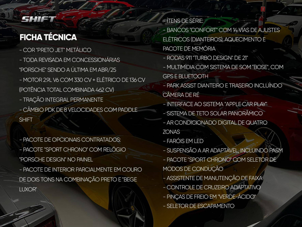 Imagem do veículo PORSCHE PANAMERA 4 E-HYBRID SPORT TURISMO 2023