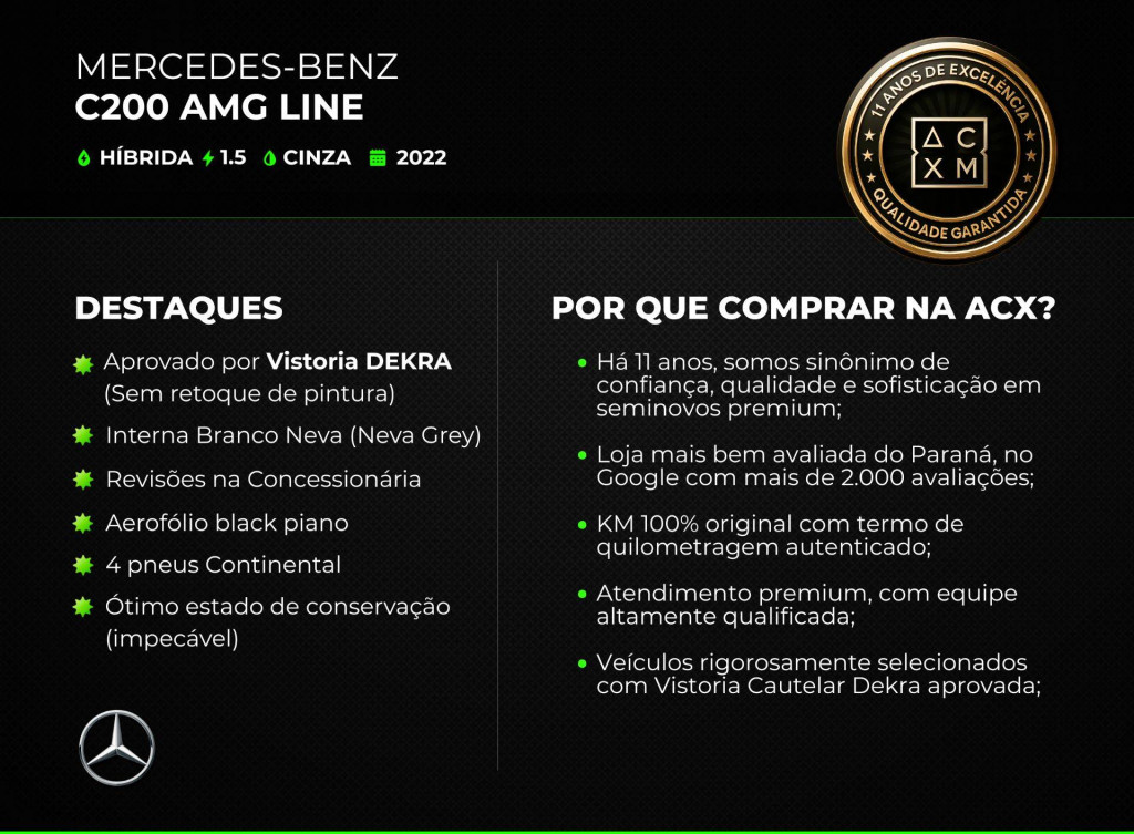 Imagem do veículo MERCEDES-BENZ C200 AMG LINE 2022