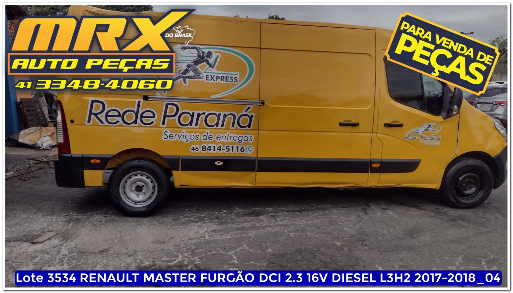 Imagem do veículo RENAULT MASTER 2.3 DCI DIESEL EXTRA FURGÃO L3H2 3P MANUAL
