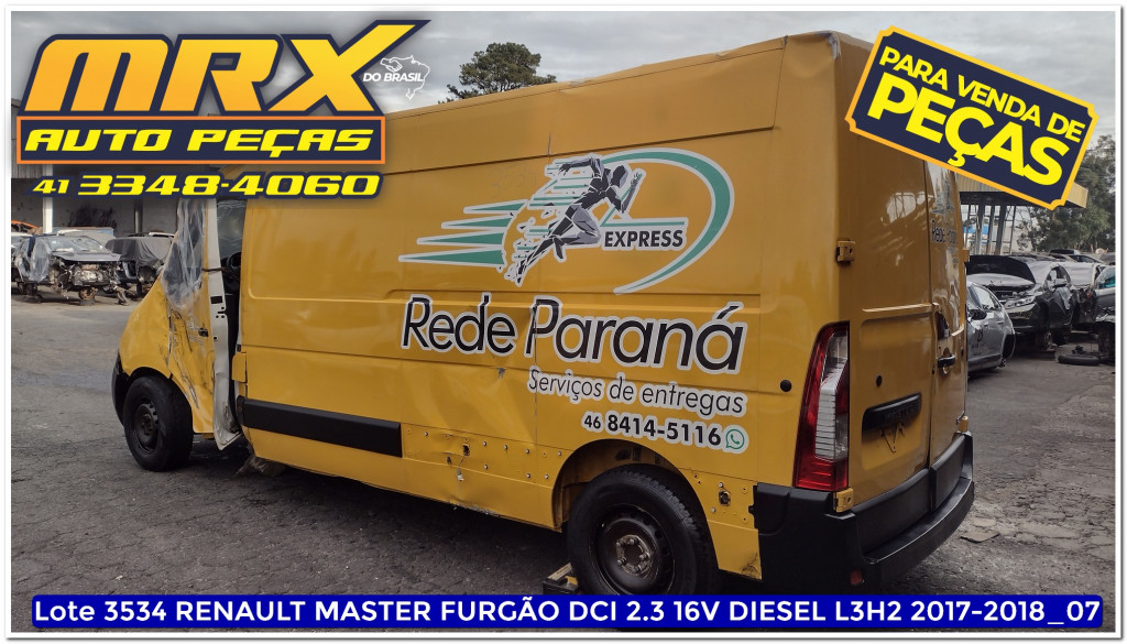 Imagem do veículo RENAULT MASTER 2.3 DCI DIESEL EXTRA FURGÃO L3H2 3P MANUAL